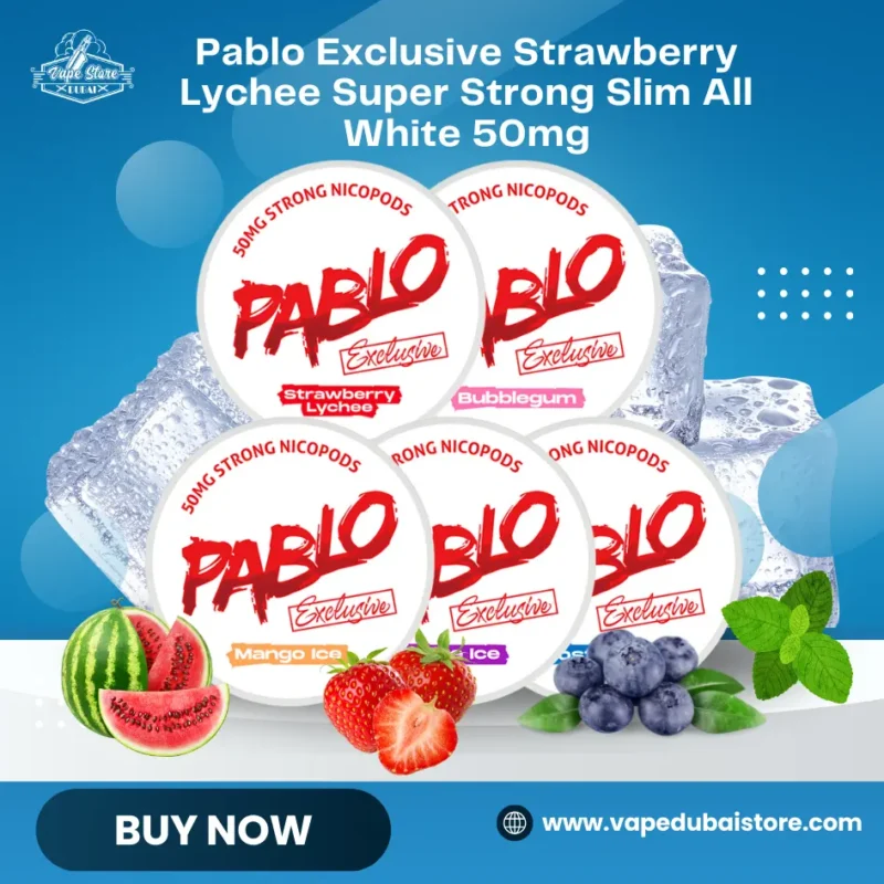 Pablo Exclusive Strawberry Lychee Super Strong Slim All White 50mg