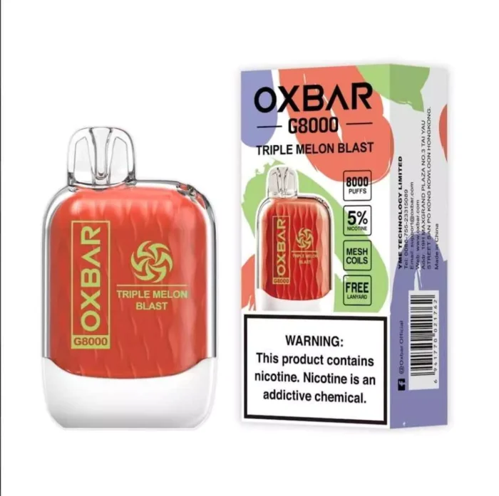 TRIPLE MELON BLAST Buy OXBAR 8000 Puffs in UAE OXBAR G8000 Disposable in Dubai OXBAR Disposable Vape Dubai OXBAR 8000 Dubai Vape shop near me